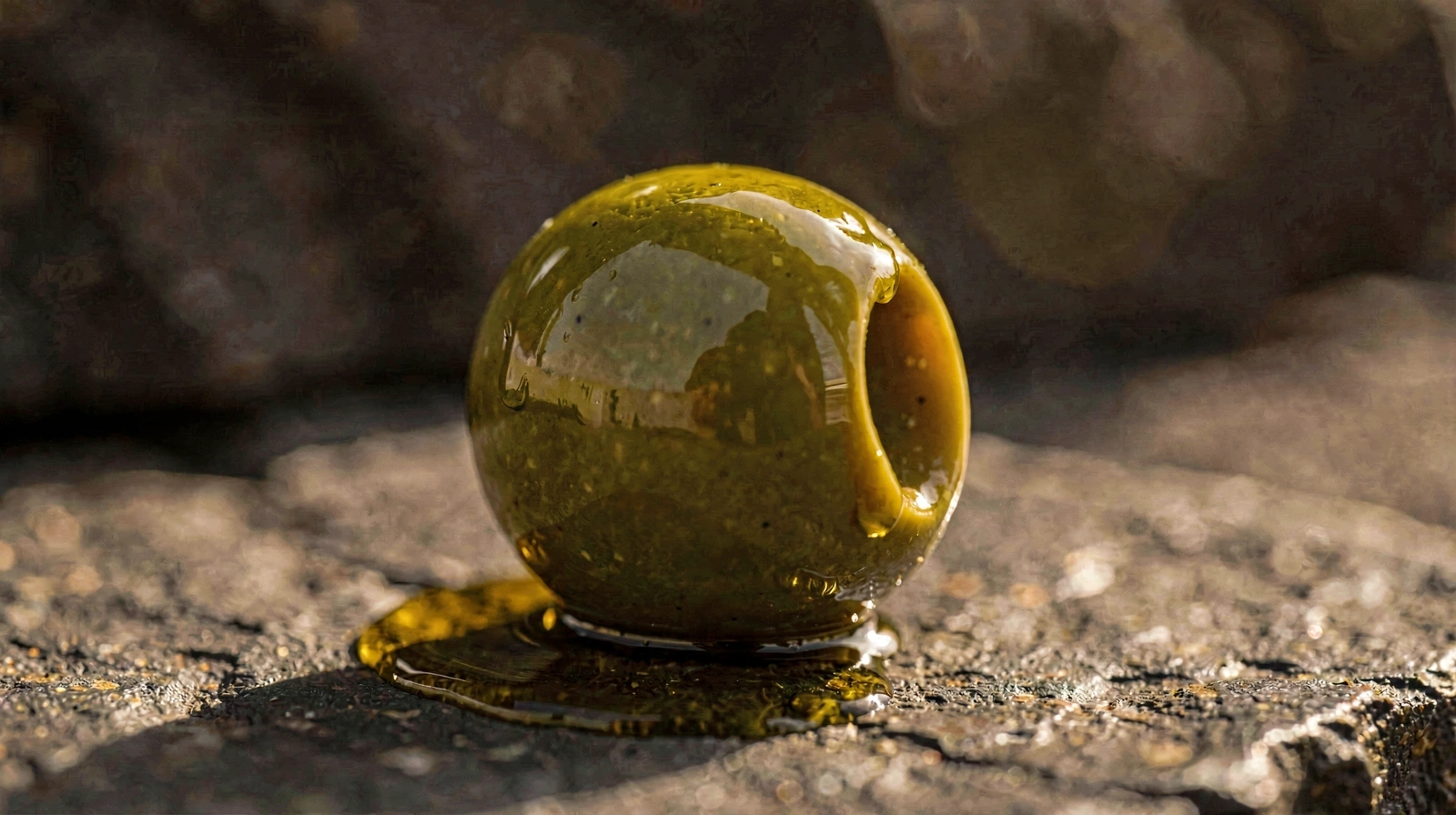 Detalle de oliva y aceite